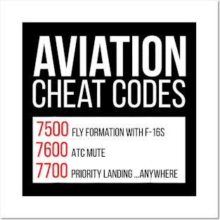 Aviation cheat codes - Funny for pilots and ATC Posters and Art